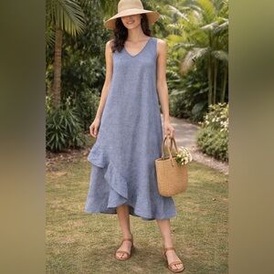 Lord + Taylor 100% Linen Boho Dress